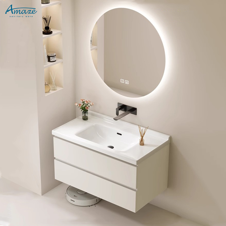 Home Living Bathroom Vanity - Badkamerkast Moderne Luxe Massief Houten Badkamermeubel