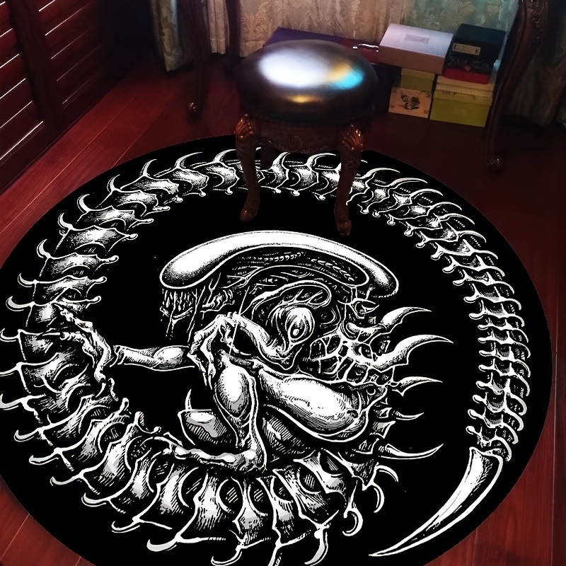 Home Bathroom Trends - Rond Alien Xenomorph Tapijt Sci-Fi Horror