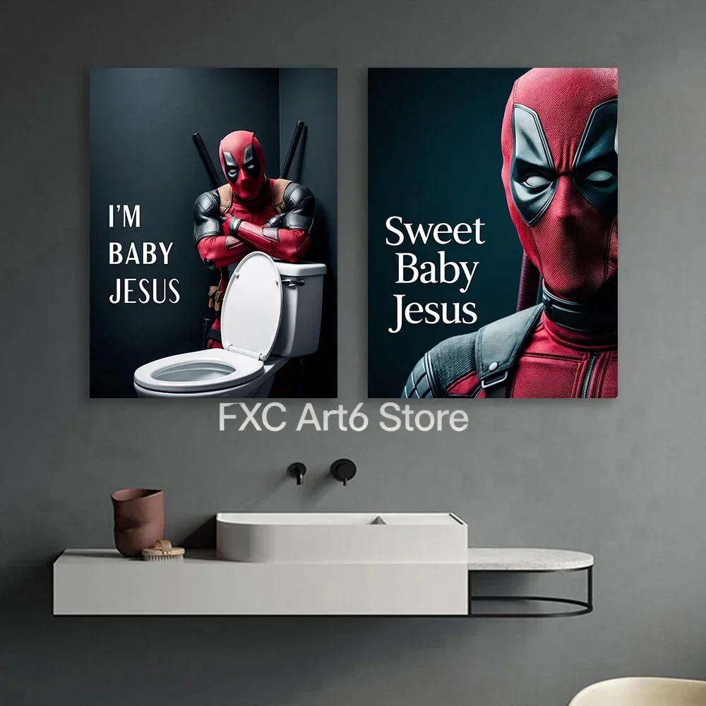 Home Bathroom Toilet - 1PC frameloze Deadpool grappige badkamerposter Sweet