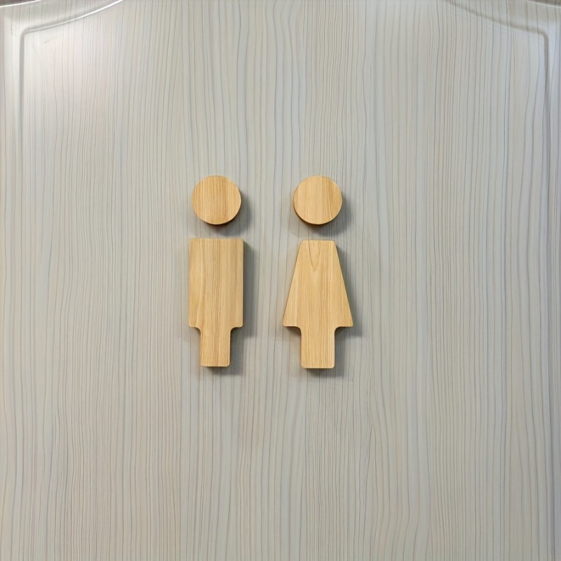 Home Bathroom Accessories - 2 stuks houten badkamerbord voor toiletdeuren