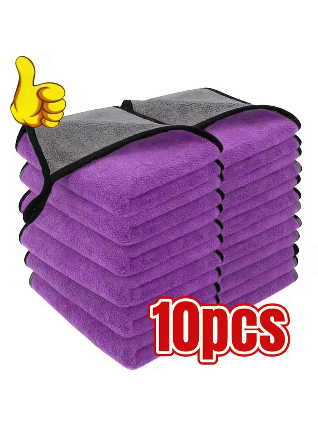 Home Bathroom Glass - 10-pack dubbelzijdige microvezel reinigingsdoekjes van koraalfluweel