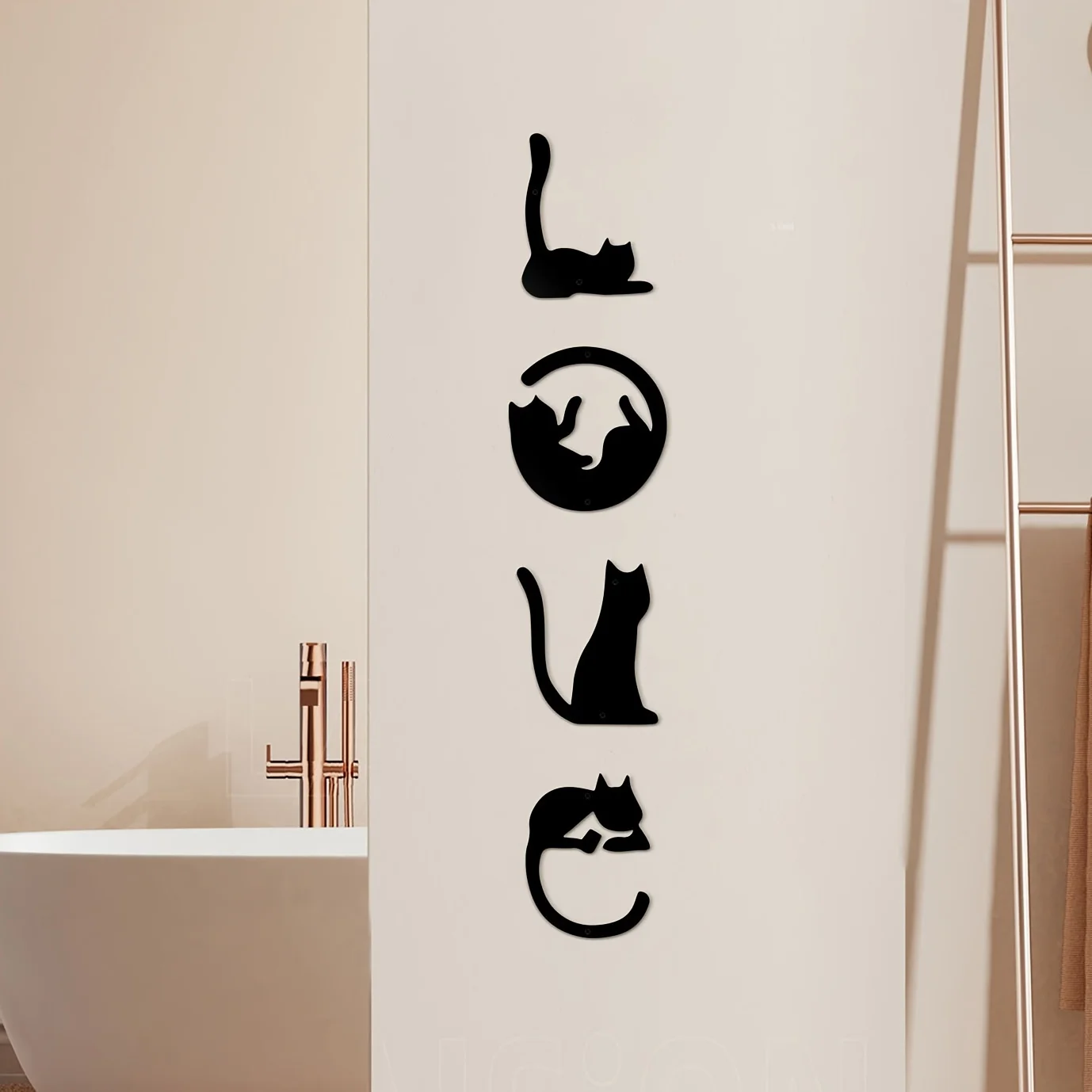 Home Goods Bathroom - Helloyoung 4 Stks/set Schattige Kat Metalen