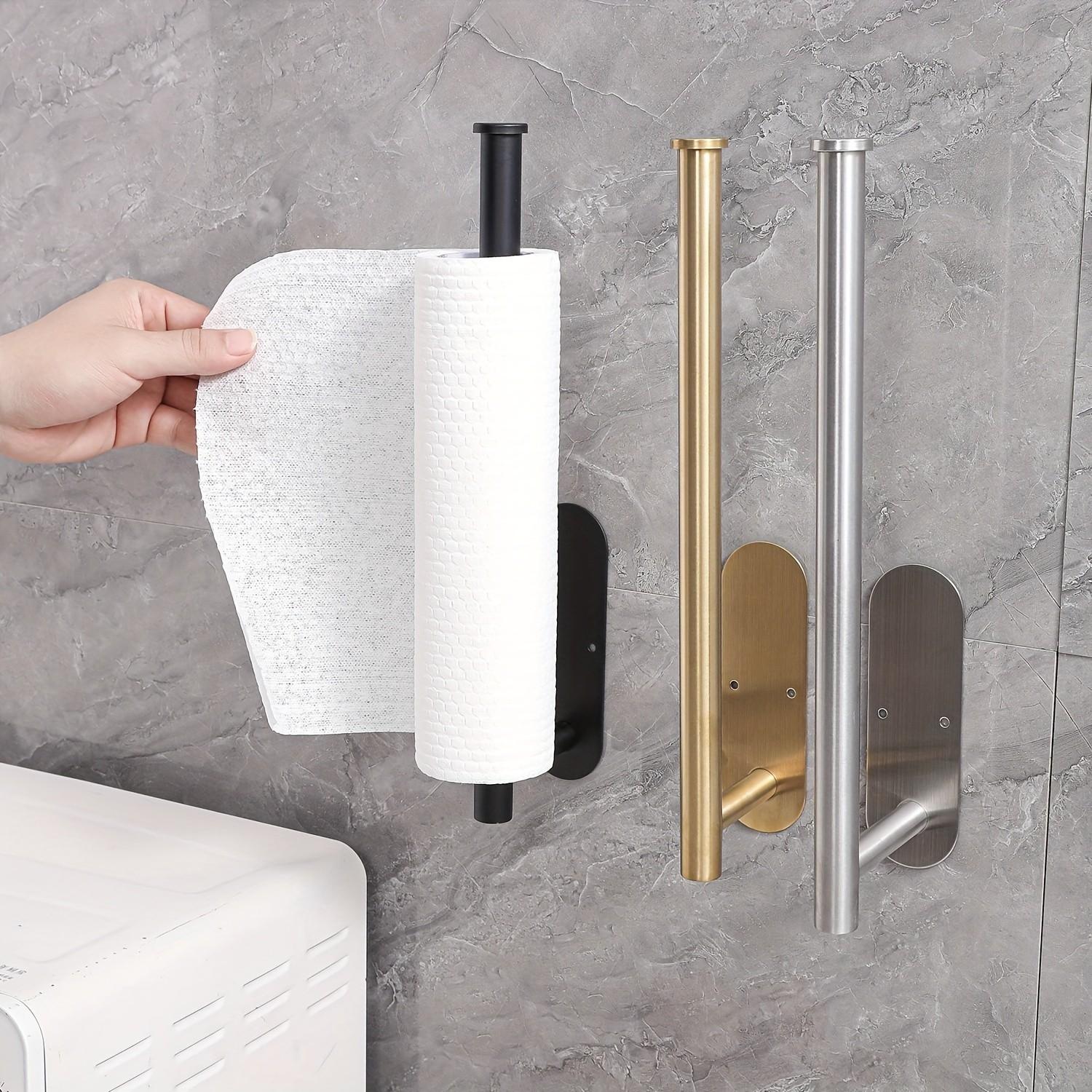 Home Bathroom Paper Towels - Minimalistische roestvrijstalen wandgemonteerde handdoekhouder, ruimtebesparende papieren