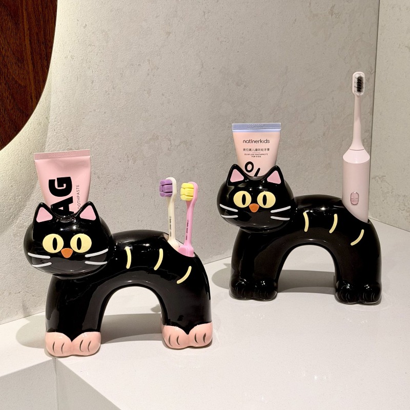 Home Bathroom Model - Gepersonaliseerde creatieve schattige zwarte kat thuis