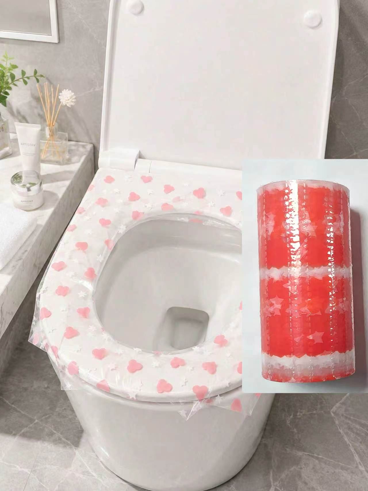 Home Bathroom Accessories - 133 stuks/rol wegwerp toiletbrilhoezen, waterdichte toiletbrilbeschermfolie,