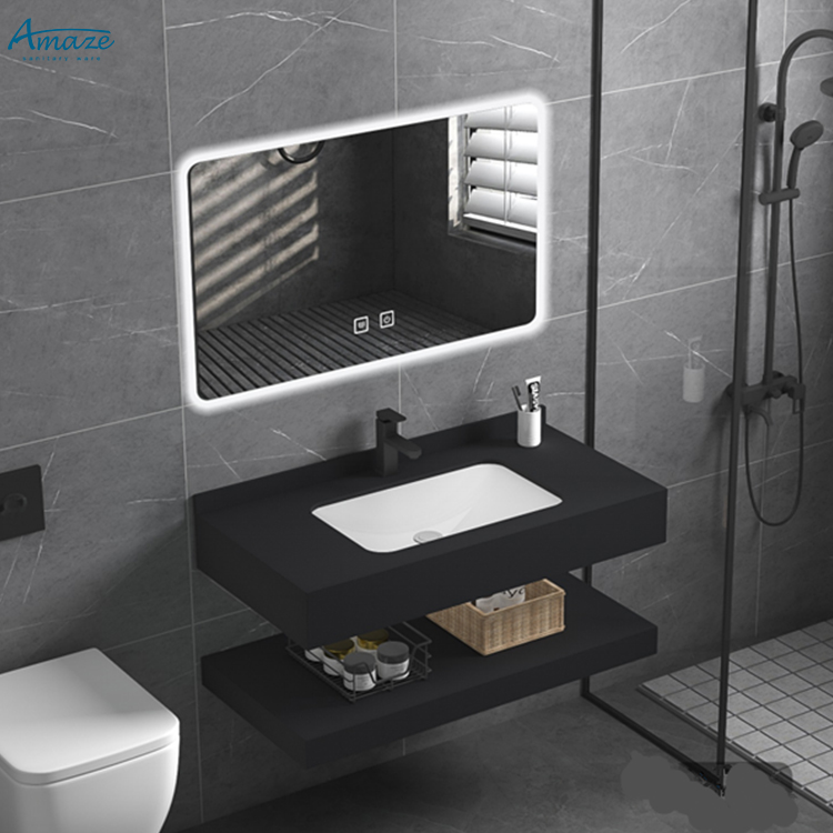 Home Living Bathroom Vanity - Badkamermeubel Duurzaam Dubbellaags Wandmodel Badkamermeubel Aanrechtblad