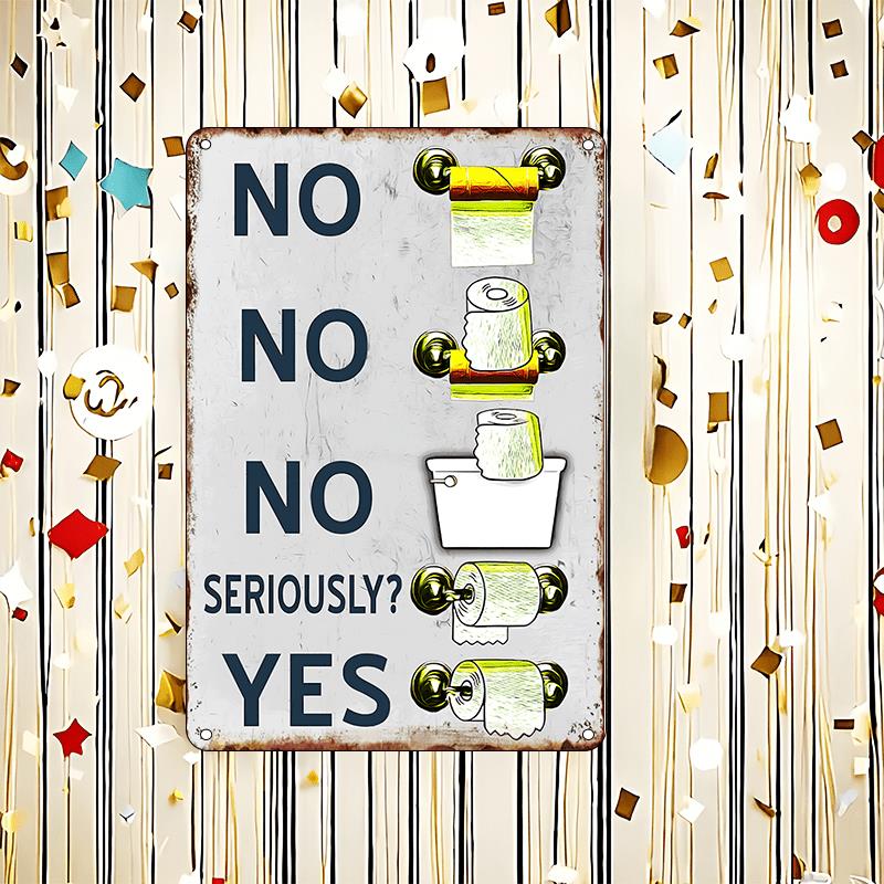 Home Bathroom Etiquette - Vintage stijl grappig metalen bord met