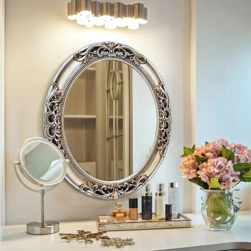 Home Bathroom Mirror - Europese ovale holle badkamerspiegel, wandspiegel voor