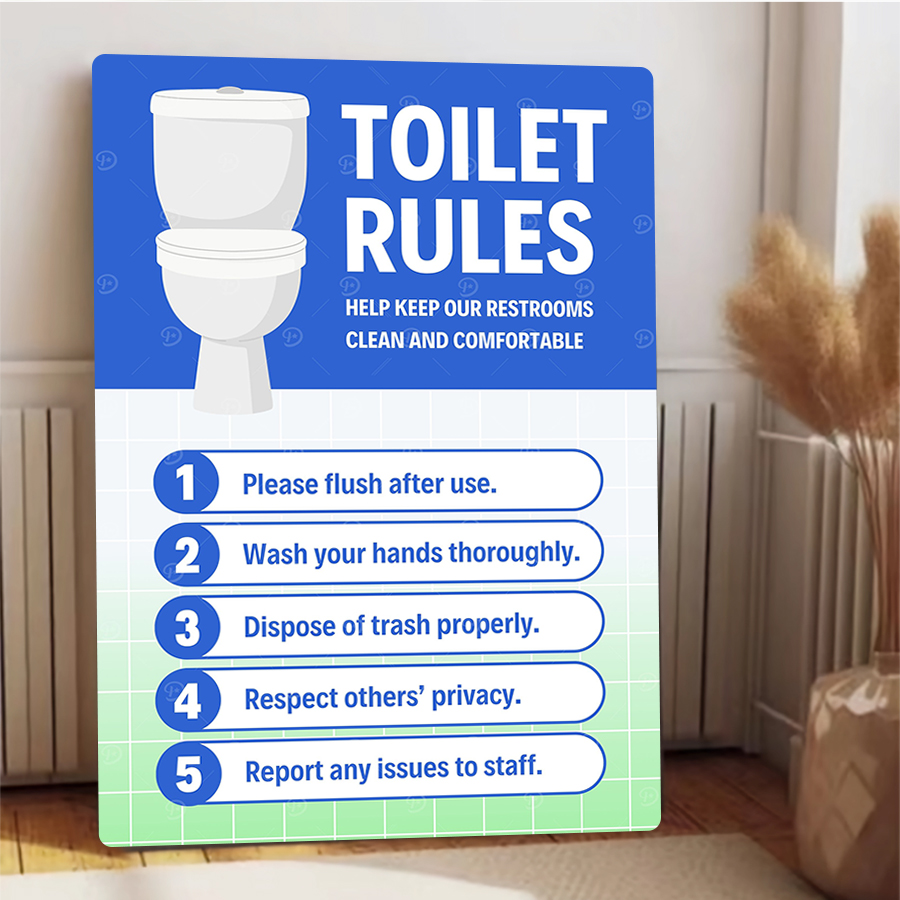 Aangepaste toiletregels metale - Home Bathroom Etiquette recensie en prijs