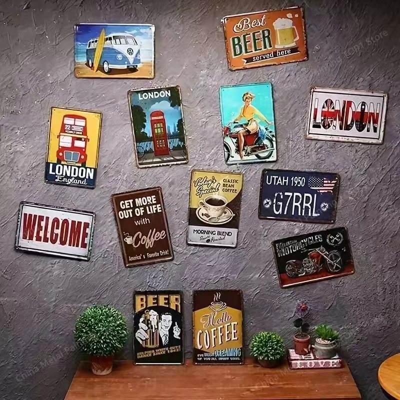 Metalen wanddecoratieposter -  - Home Bathroom Wall Decor recensie en prijs