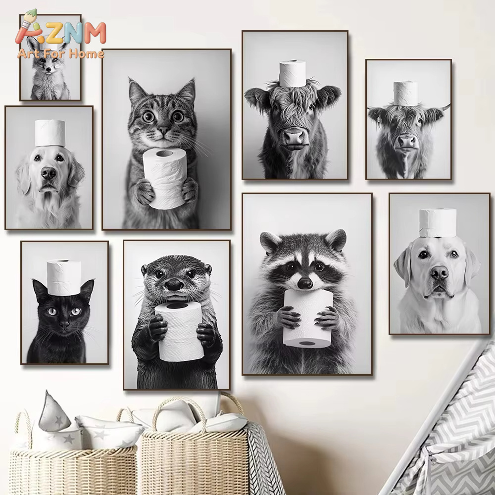1PC, Highland Cow Otter Cat Ra - Home Bathroom Toilet recensie en prijs