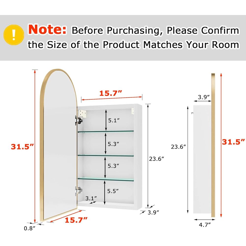 Luxueus gebogen gouden badkame - Home Bathroom Mirror recensie en prijs