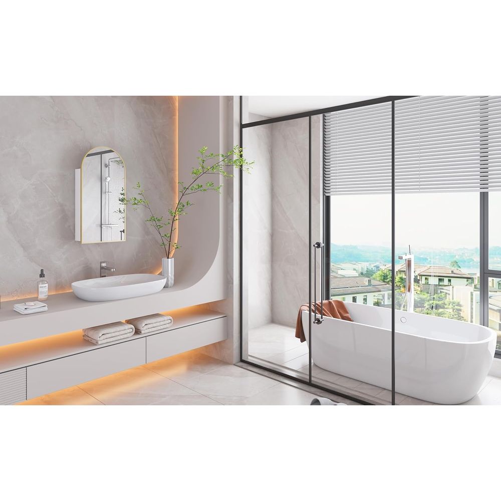 Luxueus gebogen gouden badkame - Home Bathroom Mirror recensie en prijs
