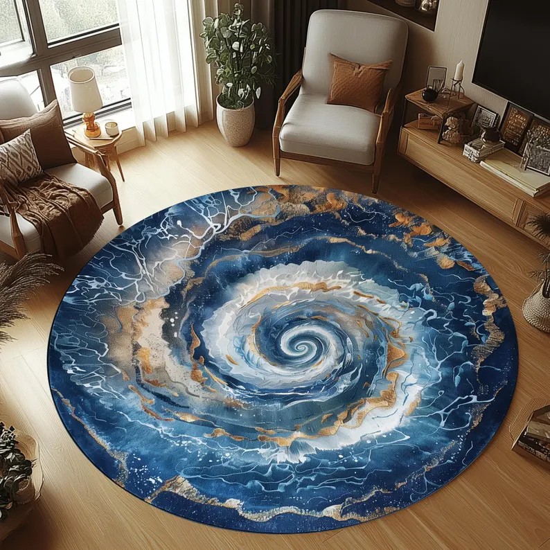 2D ijsbeer rond vloerkleed ijs - Home Bathroom Trends recensie en prijs