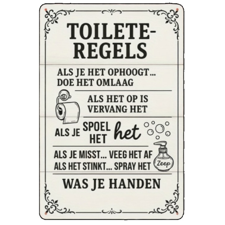 2D Nederlandse Badkamerregels  - Home Bathroom Etiquette recensie en prijs