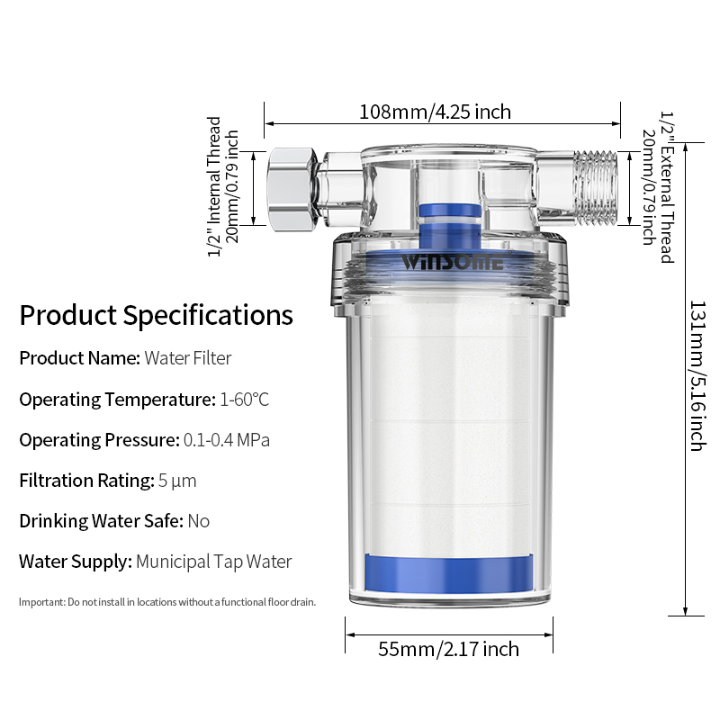 Huiswaterverwarmer voorfilter  - Home Bathroom Water Filter recensie en prijs