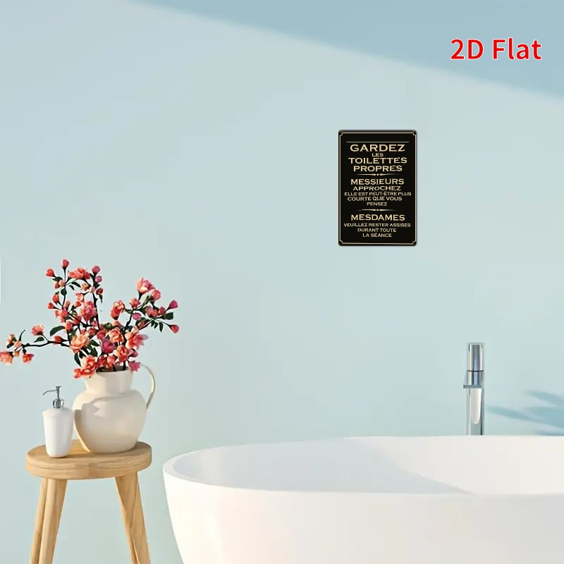 2D Vintage Metalen Bord Frans  - Home Bathroom Etiquette recensie en prijs