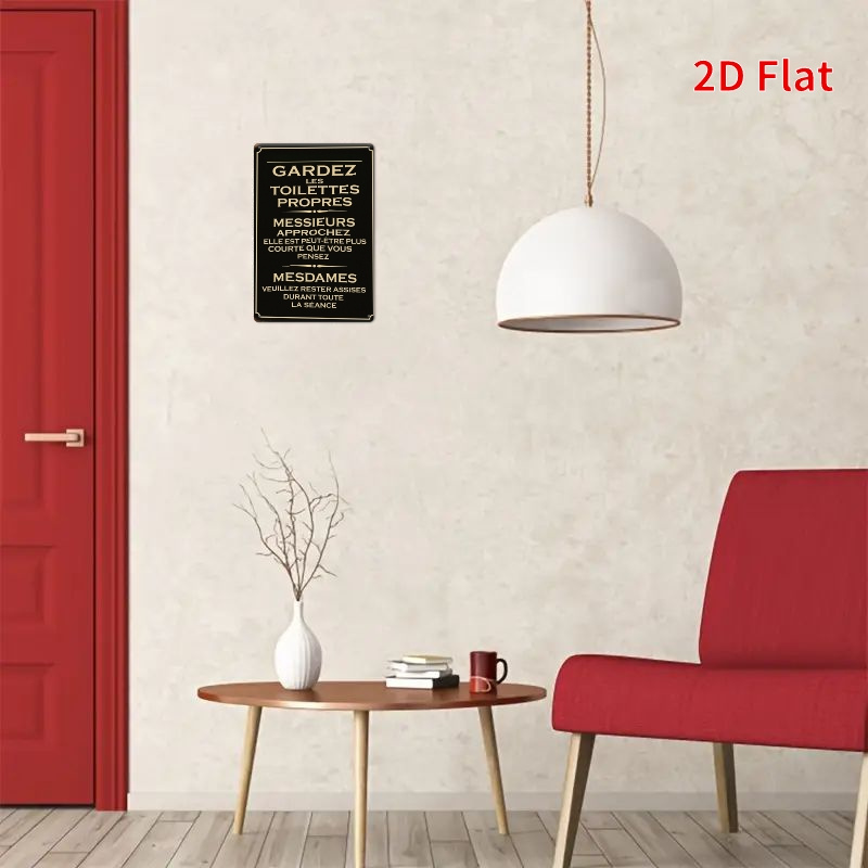 2D Vintage Metalen Bord Frans  - Home Bathroom Etiquette recensie en prijs