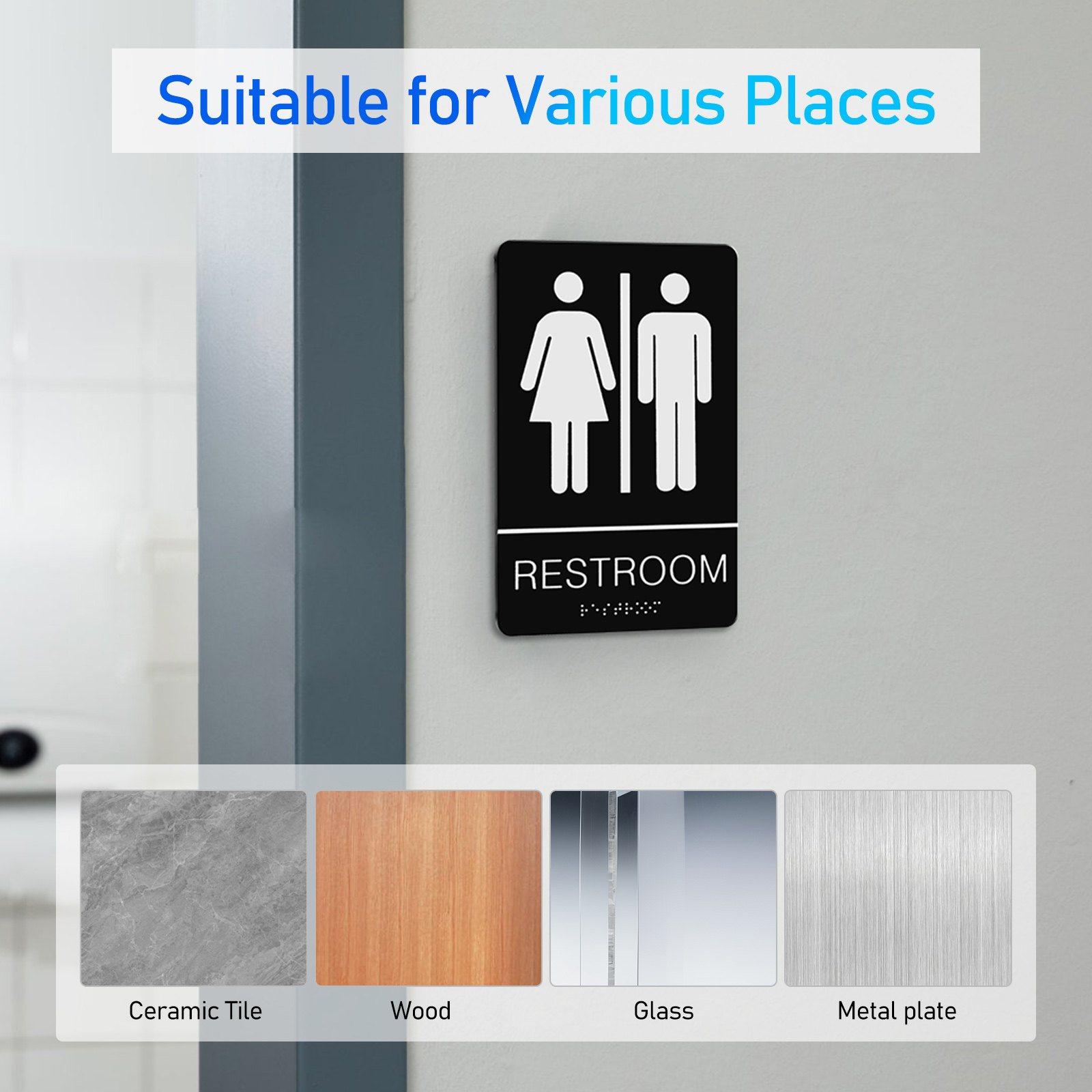 Unisex Braille-toiletbord, zel - Home Bathroom Toilet recensie en prijs